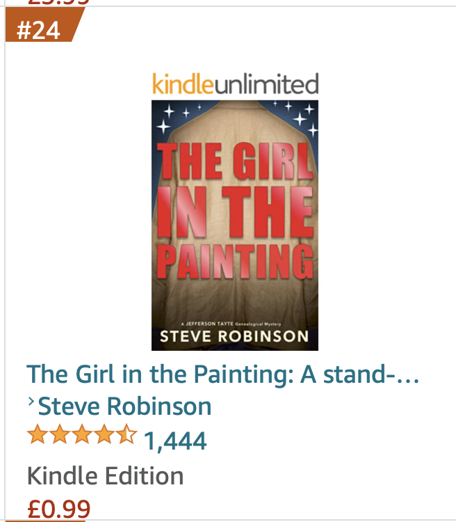 #Kindle UK Top 25 Best Seller!
For the first time since its release, my stand-alone Jefferson Tayte #Genealogy #Mystery 'The Girl in the Painting' is on sale for just 99p for a limited time.
#familyhistory #CrimeFiction #Ancestry #bookstagram #ian1 #book 
hyperurl.co/TGIRLP