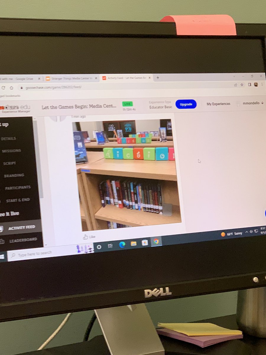 21stStacy's tweet photo. Stranger Things Happen in the Library…Media Center volunteer orientation was a blast this morning! We concluded with a competitive scavenger hunt about the media center! @lapritchett @GaTechLibrarian #davisme #davisk #davis1 #davis2 #davis3 #davis4 #davis5 https://t.co/DWiUxYc8f6