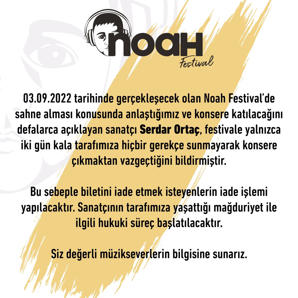 FestNoah's tweet photo. MÜZİKSEVERLERİN DİKKATİNE!

#noahfest #festival https://t.co/8HWnrGaHiz
