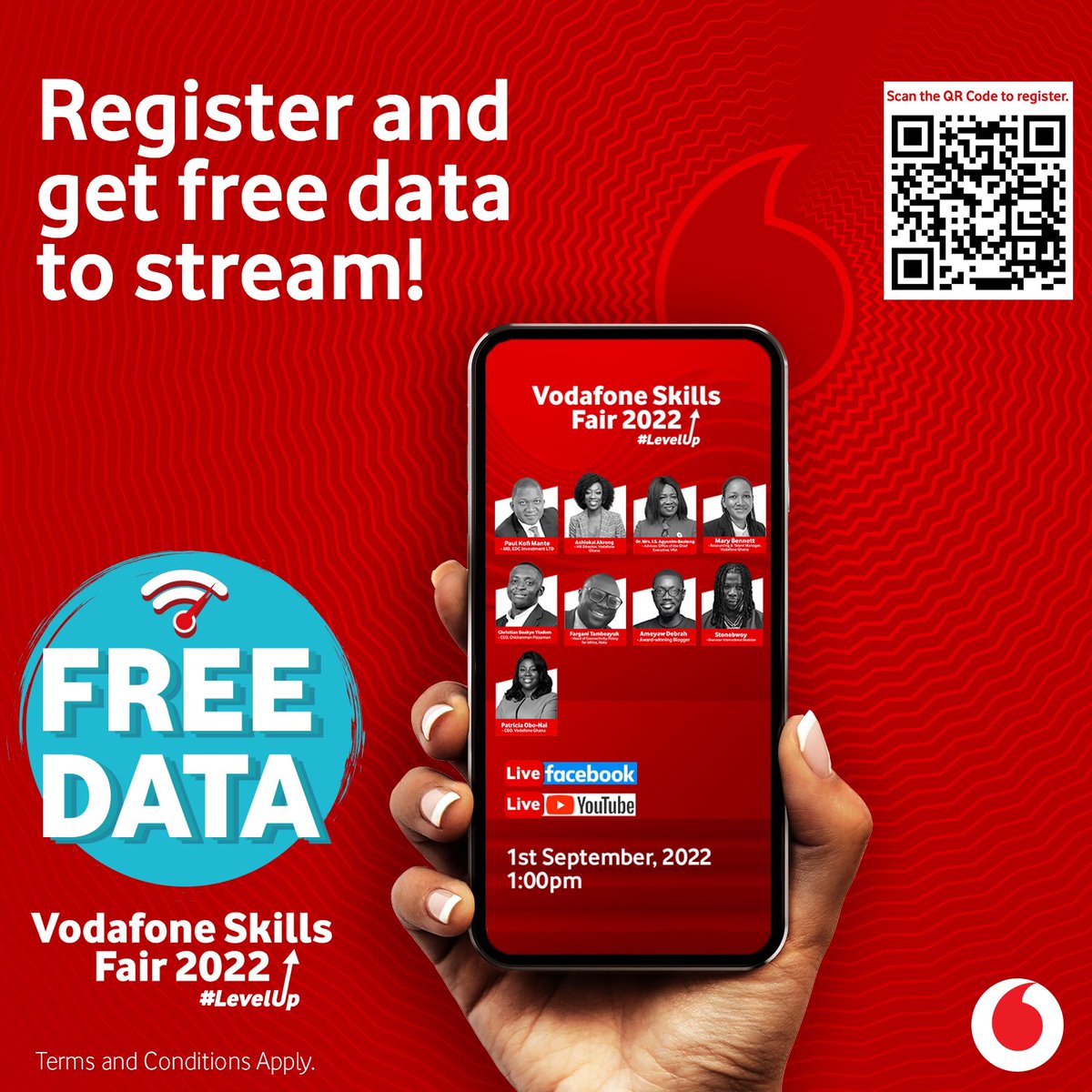 TelecelGhana's tweet photo. Vodafone Skills Fair is today!!
Click the link https://t.co/IkxtDtab1H to sign up now and get free data to stream LIVE on our Facebook https://t.co/cdERrqyV6E and YouTube https://t.co/iN9iWYYXJQ pages https://t.co/Aa6RSavfg5