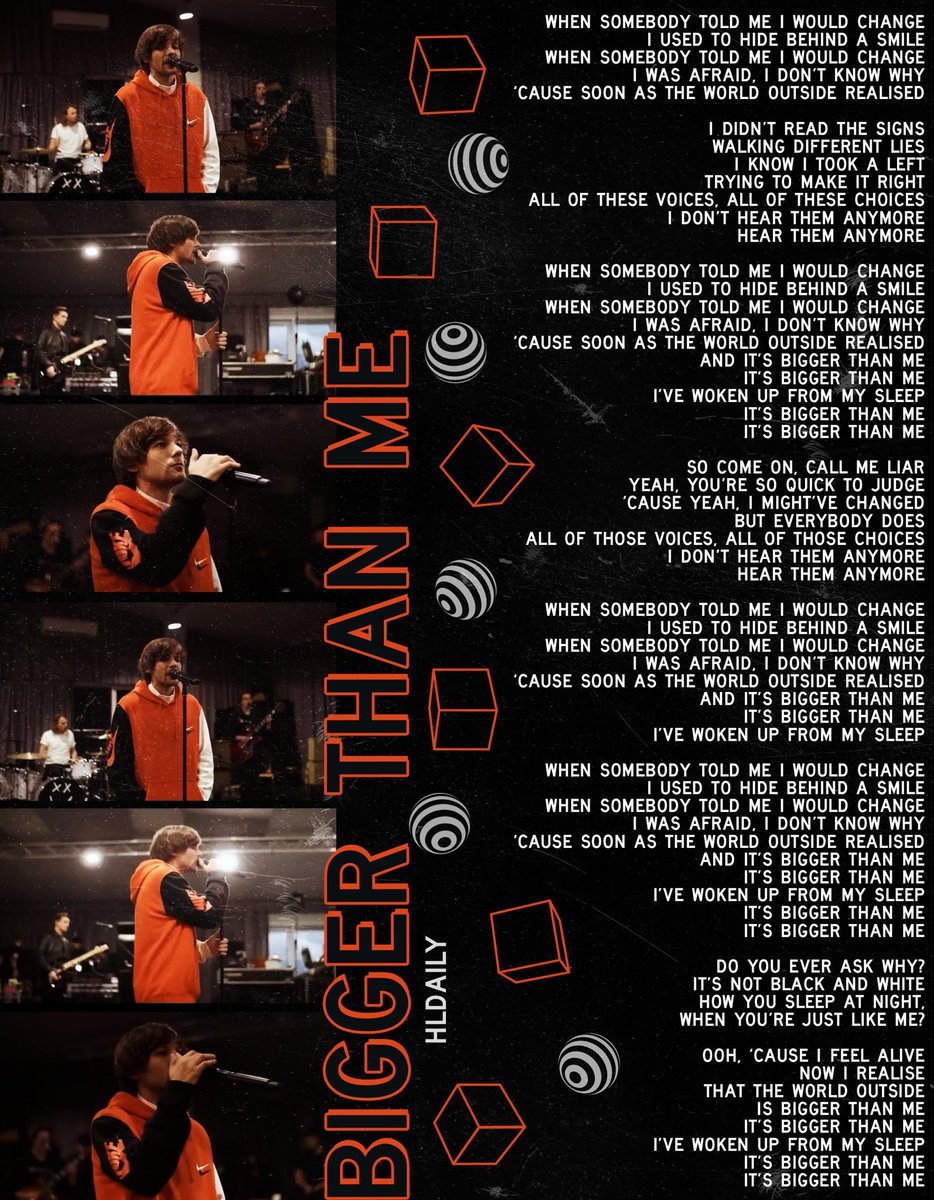 LouisT91ARG's tweet photo. Letra del nuevo single de Louis, #BiggerThanMe 🧡 https://t.co/kDqohsTzFH