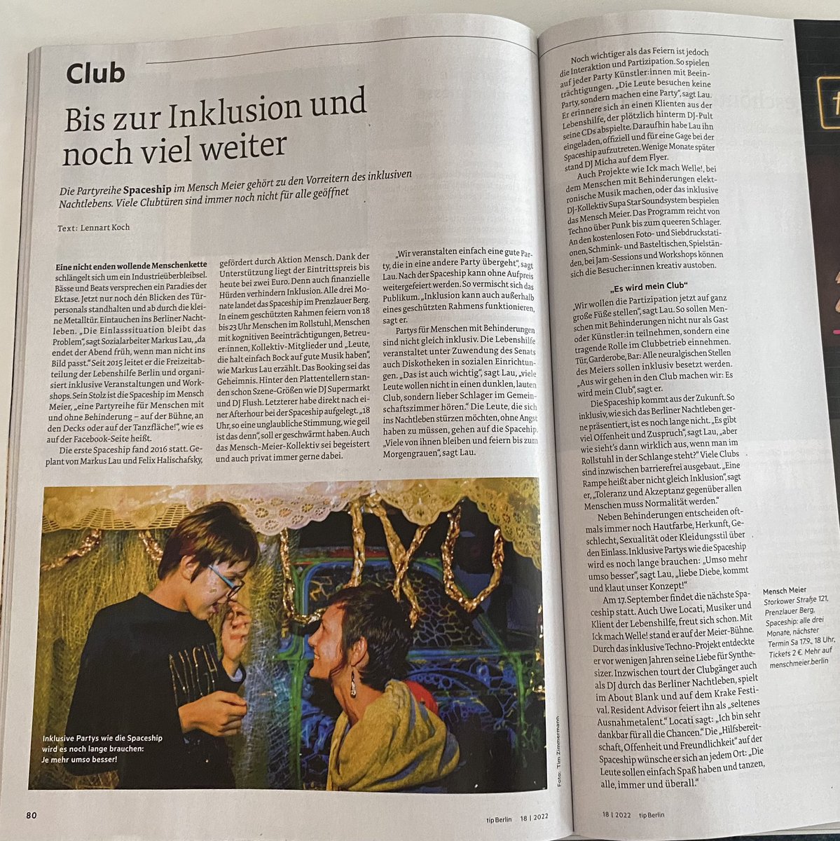 Lennartkoch_'s tweet photo. „Aus wir gehen in den Club machen wir: Es wird mein Club!” Warum das Berliner Nachtleben mehr inklusive Partys wie die #spaceship im #menschmeier braucht, lest ihr im neuen #tipberlin https://t.co/Ht3JNAhkp8