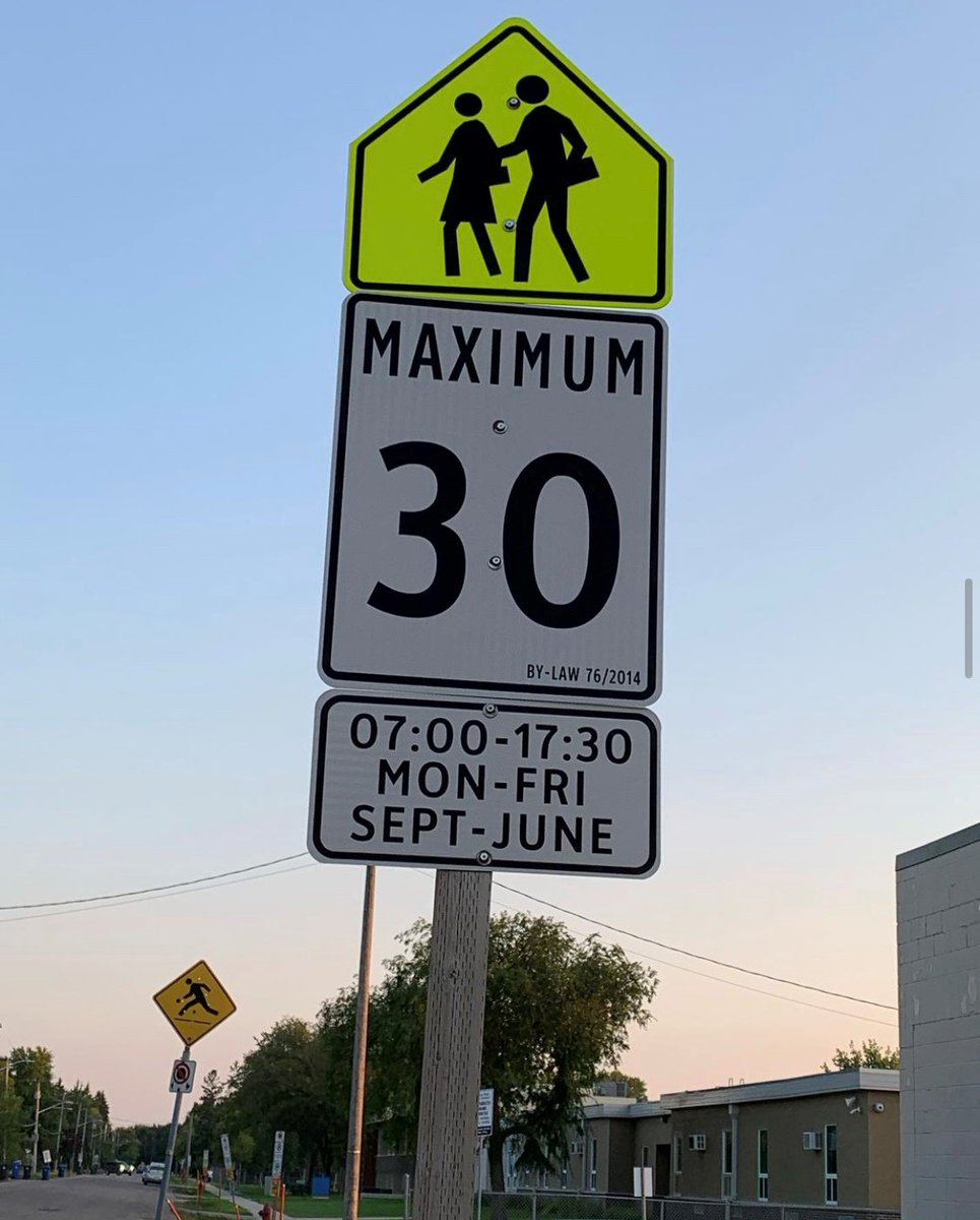 Friendly reminder, school zone speed limits are back in effect starting today! The speed limit in school zones is 30 kilometers per hour and is in effect Monday-Friday from 7:00 a.m to 5:30 p.m. #slowdown #backtoschool #backtoschool2022 #manitoba #winipeg