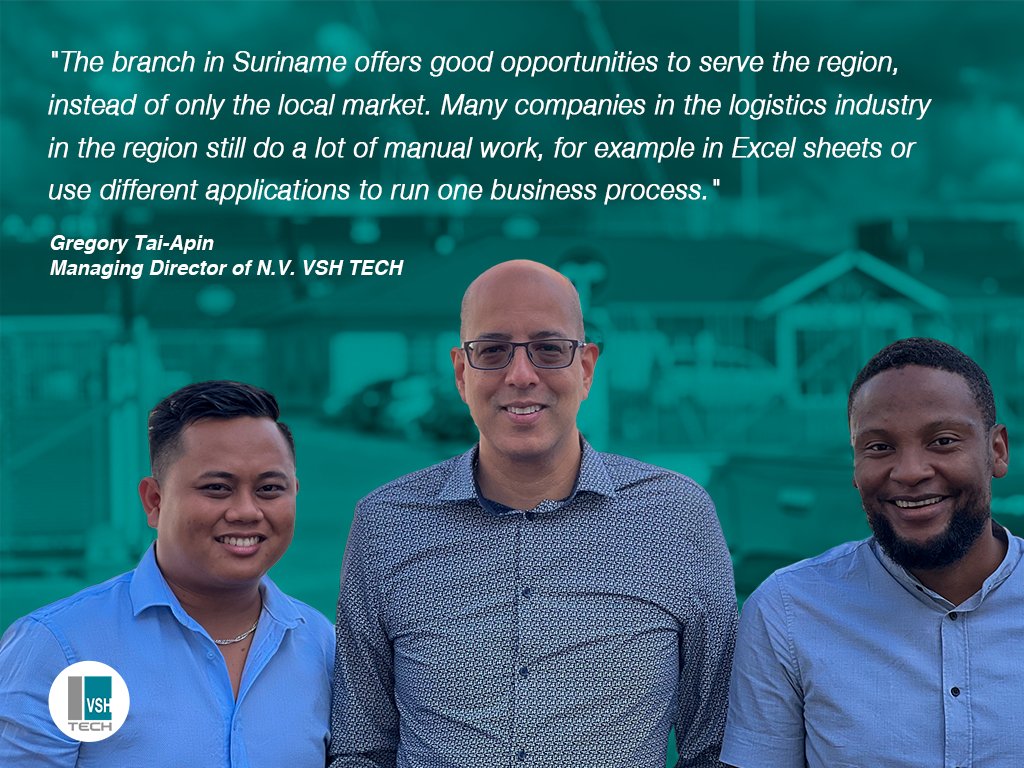 TechVsh's tweet photo. N.V. VSH TECH officially starts its business activities in Suriname. This decision was made in order to better serve the Surinamese, Caribbean and South American markets. Read more here 🔗: https://t.co/dLNbMSWAZg #FreightForwarding #VSHTech #CenterSuite #JointVenture https://t.co/ox8WpxL4AK