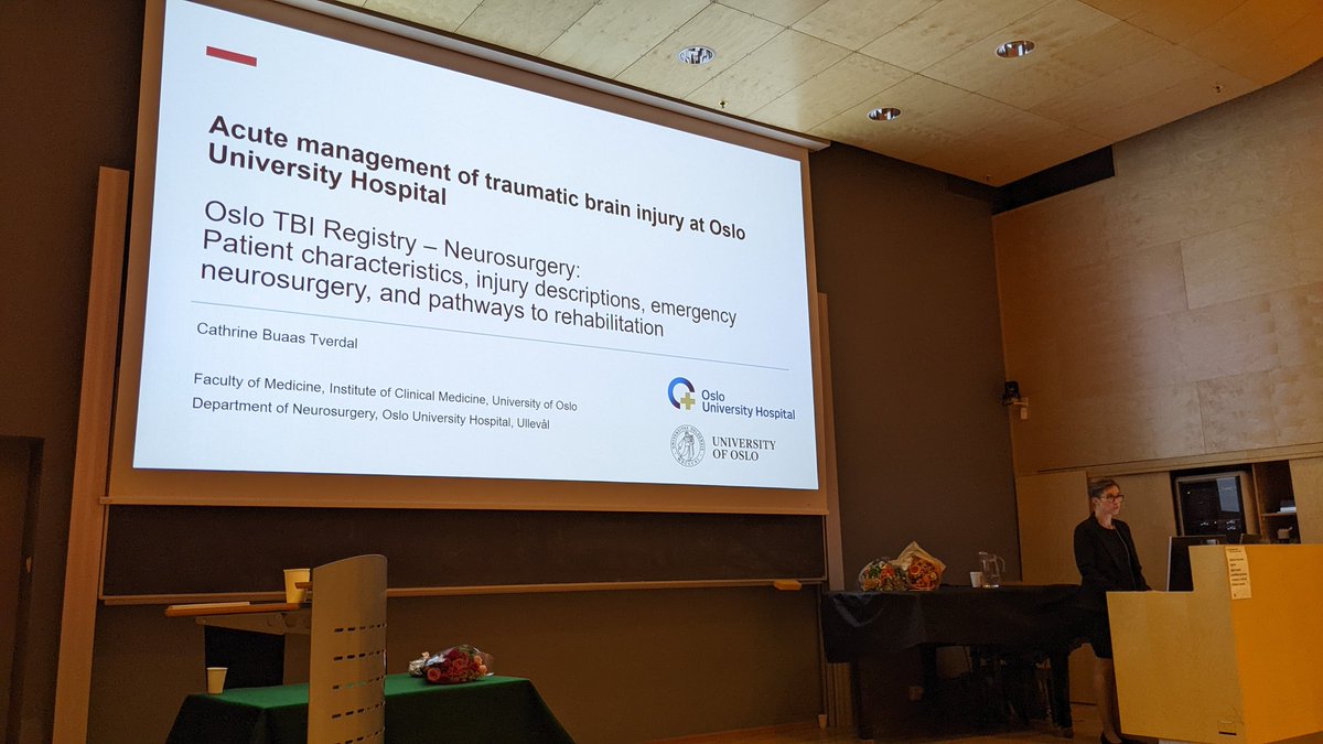 Cathrine Buaas Tverdal brilliantly defending her thesis on the Oslo TBI Registry. Thanks for the opportunity to act as 1st faculty opponent.