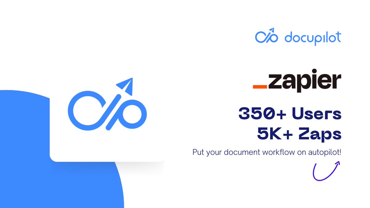 docupilot's tweet photo. @zapier is our user's most preferred integration platform to integrate with their favourite applications to generate Invoices, Contracts, Agreements, Quotes, Offer Letters, Word, and PDFs

https://t.co/jC2i64VfTx

#documentautomation #documentgeneration #docupilot #zapier https://t.co/f18yf6sXYA
