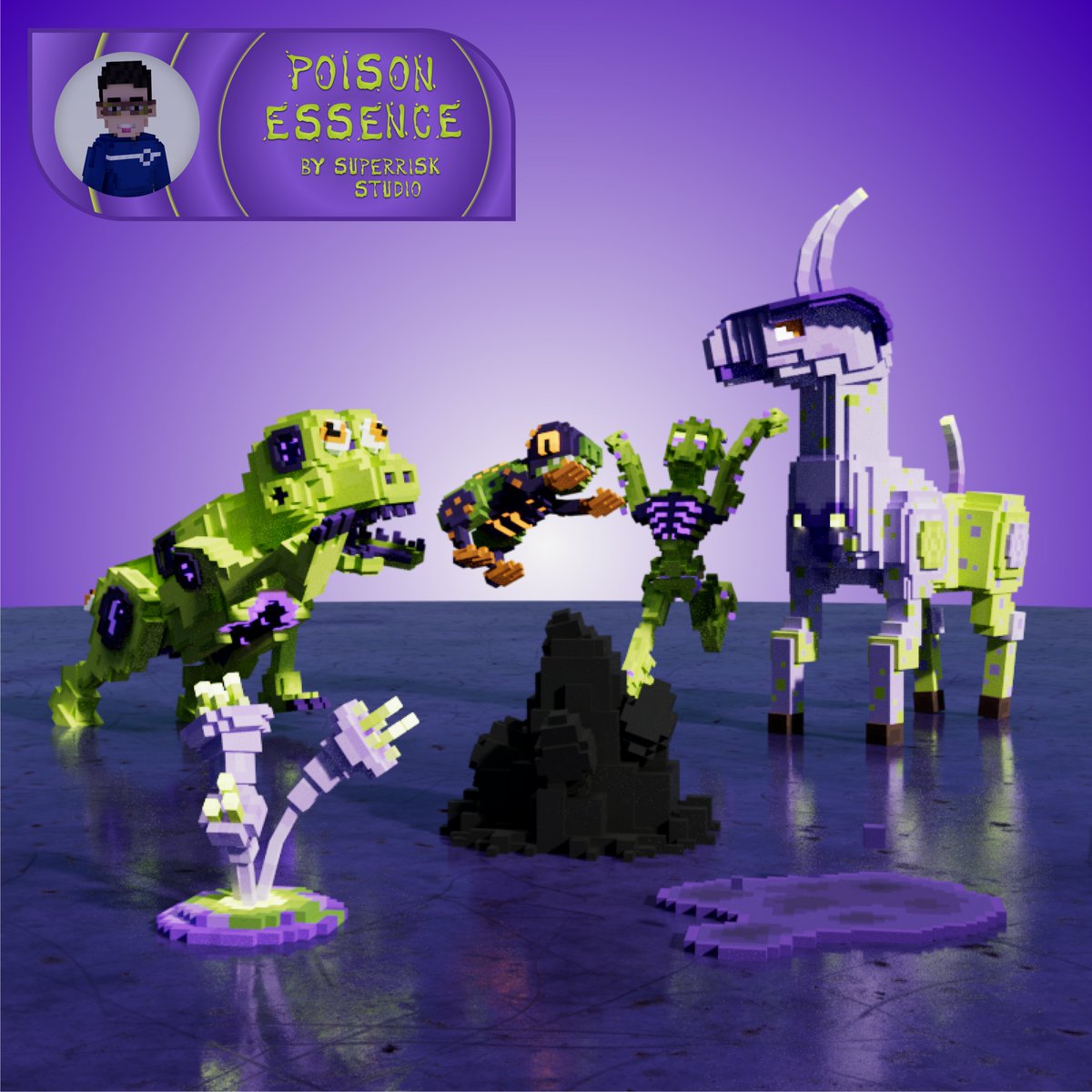 s_superrisk's tweet photo. The sixth asset of Poison Essence collection to reveal itself is...
Mutated Dog๐ถ
This journey will continue in the next days and weeks: join us to discover the rest of the collection!๐
#poisonessence
#superriskstudio
#NFTCommunity
#SandFam
#voxelart
@TheSandboxGame https://t.co/Ki6U6xn35G