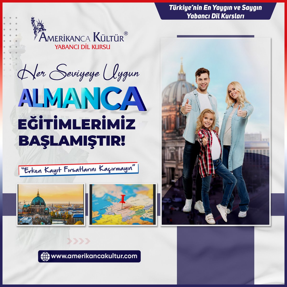 Almanca Eğitimlerimiz Başlamıştır.
Size en yakın şubeye ulaşmak için lütfen Web sitemizi ziyaret edin.
amerikancakultur.com
📞0 850 80 80 453

#almanca #almanca #almancadersi #almancaöğren #almancakursu #almancaöğreniyorum #almancakelime #almancaöğren #almancaöğreniyorum