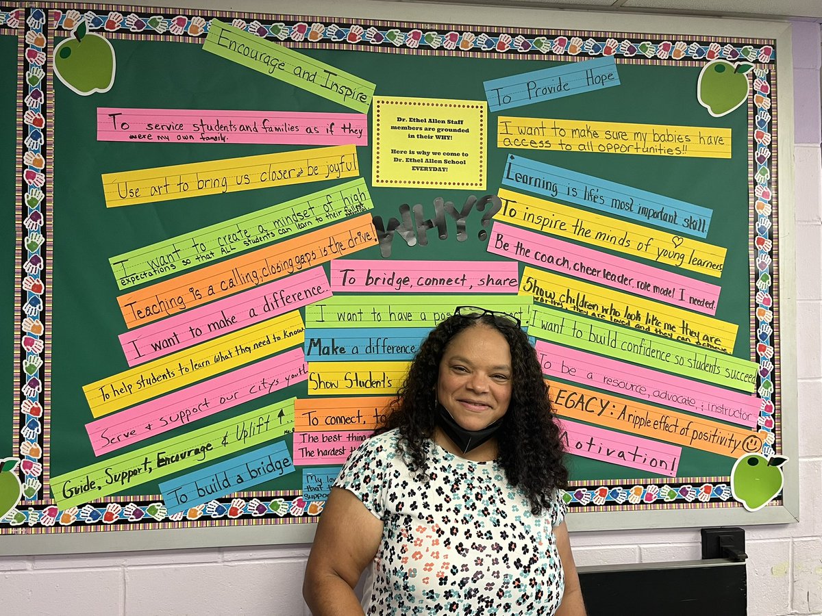 MichaelFarrell's tweet photo. It’s start with your why! Principal Mack, Dr. Ethel Allen School, had set a vision for the year that is grounded in why we do what we do each day. #leadphl #phled #firstyearprinicpal #ringthebellphl @PHLschools @seanconleySLC23 https://t.co/p9rk1RX04A
