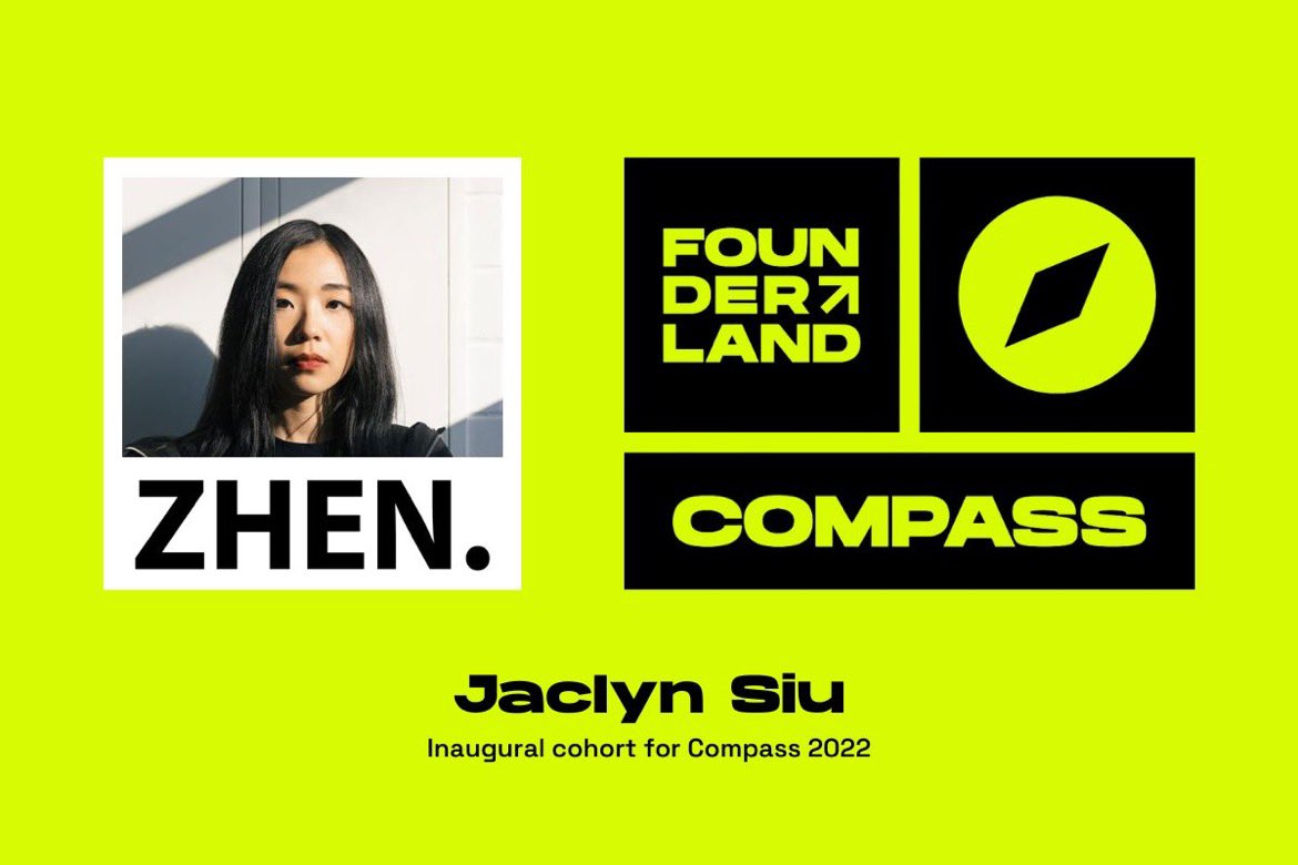 it always takes a village — and i'm honored and lucky to have found mine.

excited to announce that i (and <a href="/zheneration/">ZHEN.</a>) have been accepted into the inaugural compass by <a href="/Founderland_/">Founderland</a> program 🧭 #founderlandcompass
