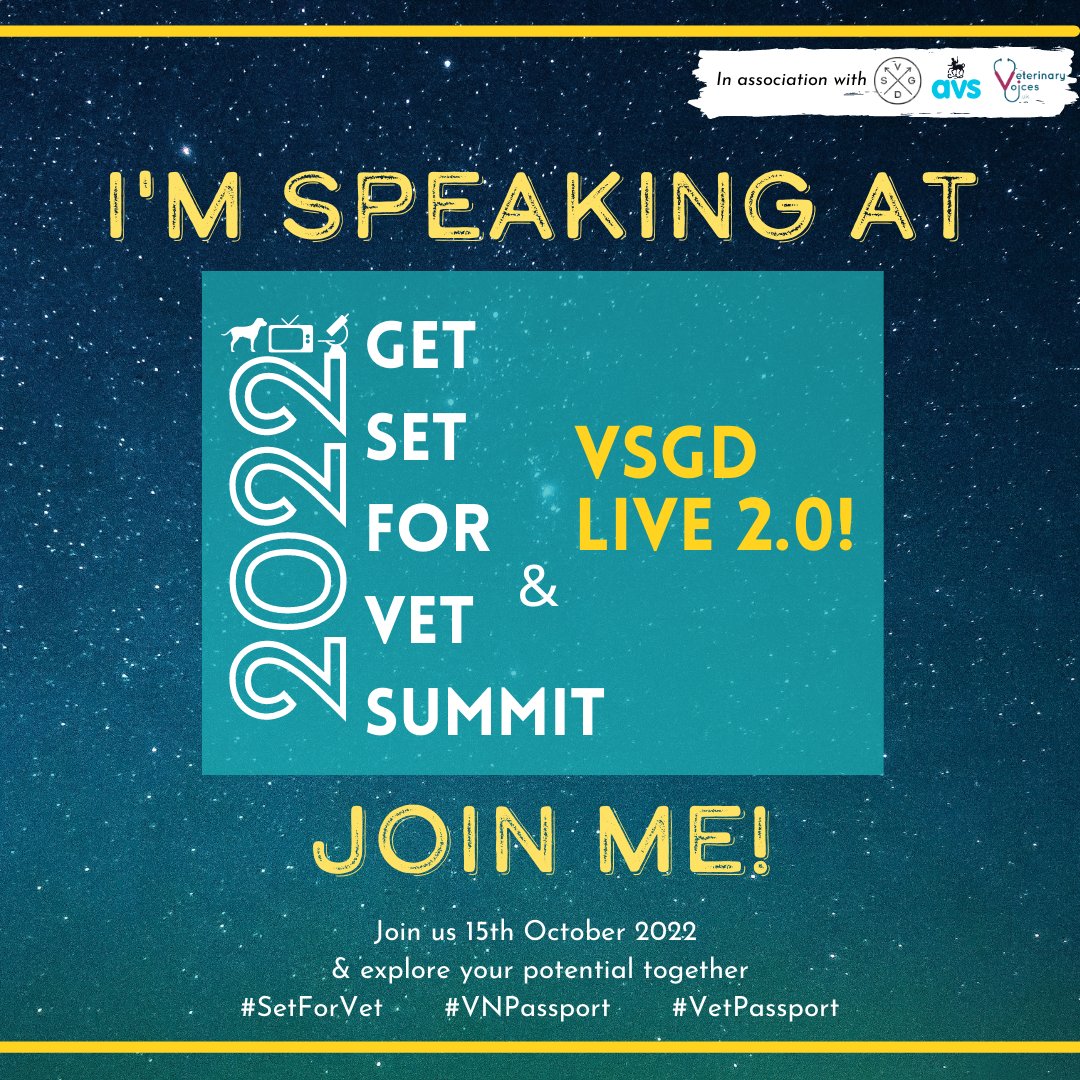simondocvet's tweet photo. Excited to have been invited back to speak at @VetsSGD LIVE 2.0 in conjunction with the @AVS_UK_Ireland Get Set For Vet Summit, in London, in October! #SetForVet #VNpassport #VetPassport https://t.co/JriH0GaUdw
