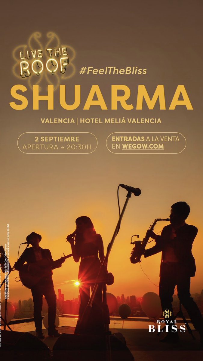 Concierto en Valencia
2 de septiembre
Hotel Meliá Valencia
wegow.com