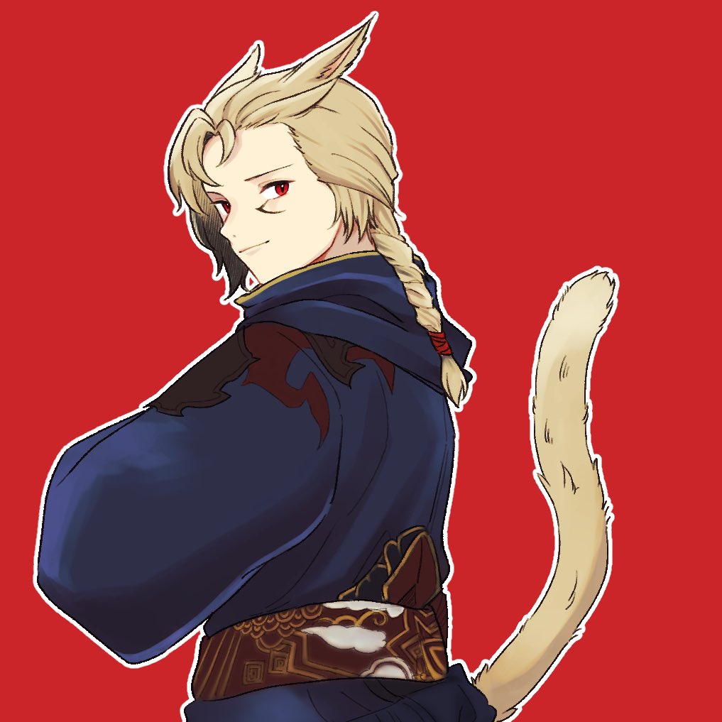 tail 1boy animal ears cat tail male focus solo miqo'te  illustration images