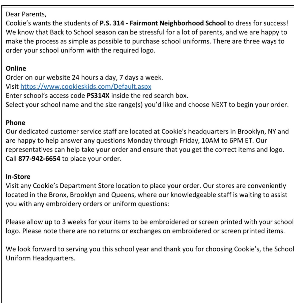 FNS314's tweet photo. Now you can purchase your child’s uniform at https://t.co/fBXW6OetrY https://t.co/VKgZRhzd7B