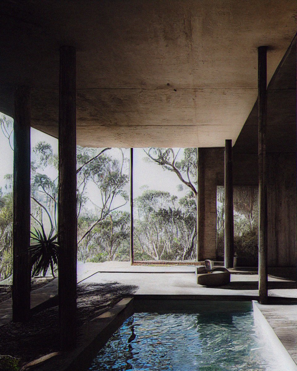AlexSupaTramp's tweet photo. "HUH ANOTHER OF YOUR VILLAS" #localproject #villa #concrete #pool #interiordesign #architecture #midjourney https://t.co/bpOP326ui4