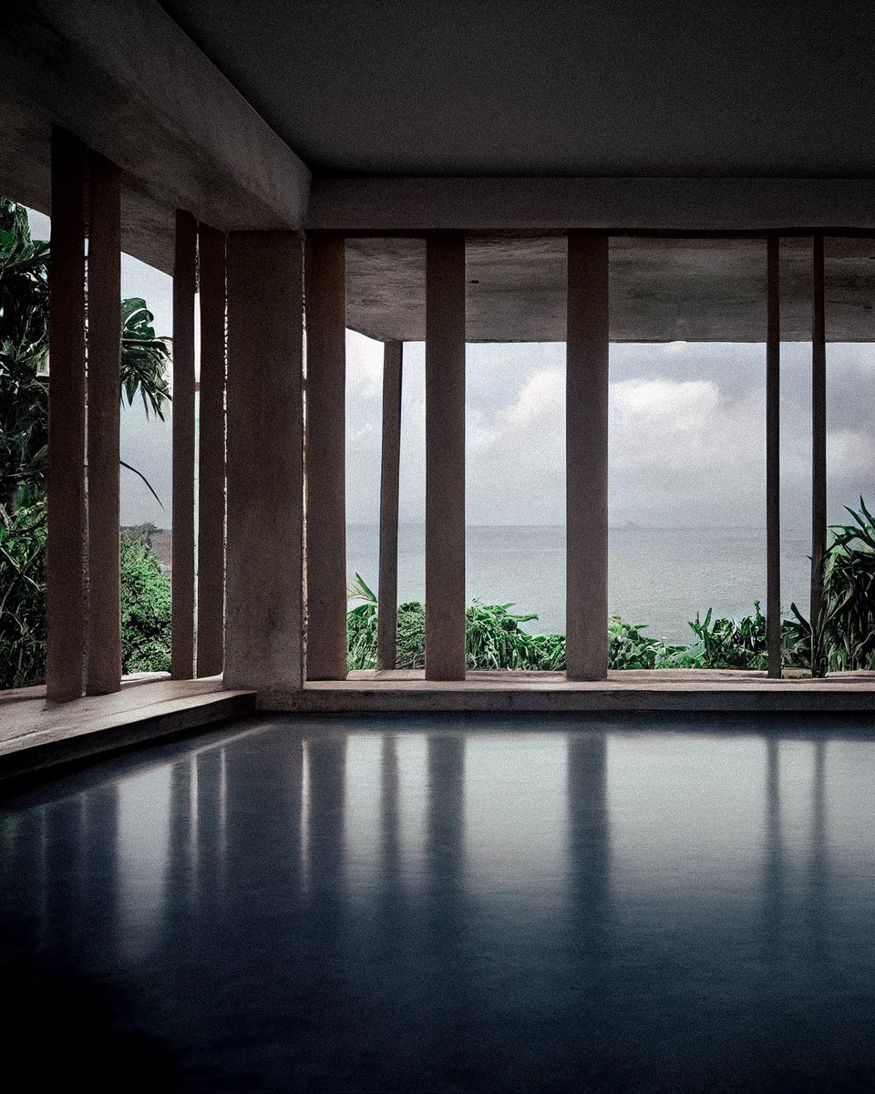 AlexSupaTramp's tweet photo. "HUH ANOTHER OF YOUR VILLAS" #localproject #villa #concrete #pool #interiordesign #architecture #midjourney https://t.co/bpOP326ui4