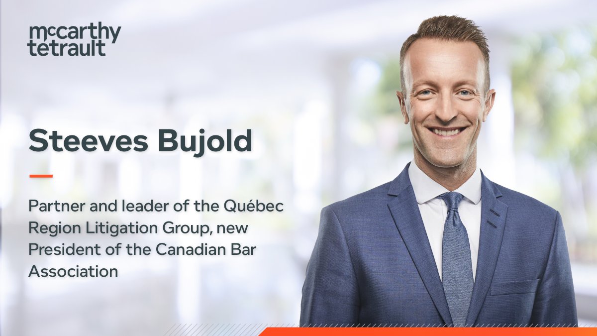 McCarthy_ca's tweet photo. Congratulations to our colleague, Steeves Bujold, on starting his mandate of President of the Canadian Bar Association (CBA) @CBA_News. Read more: https://t.co/DL146CpJu5 #Law #Inclusion #Litigation #Leadership https://t.co/2Ow62gqkys