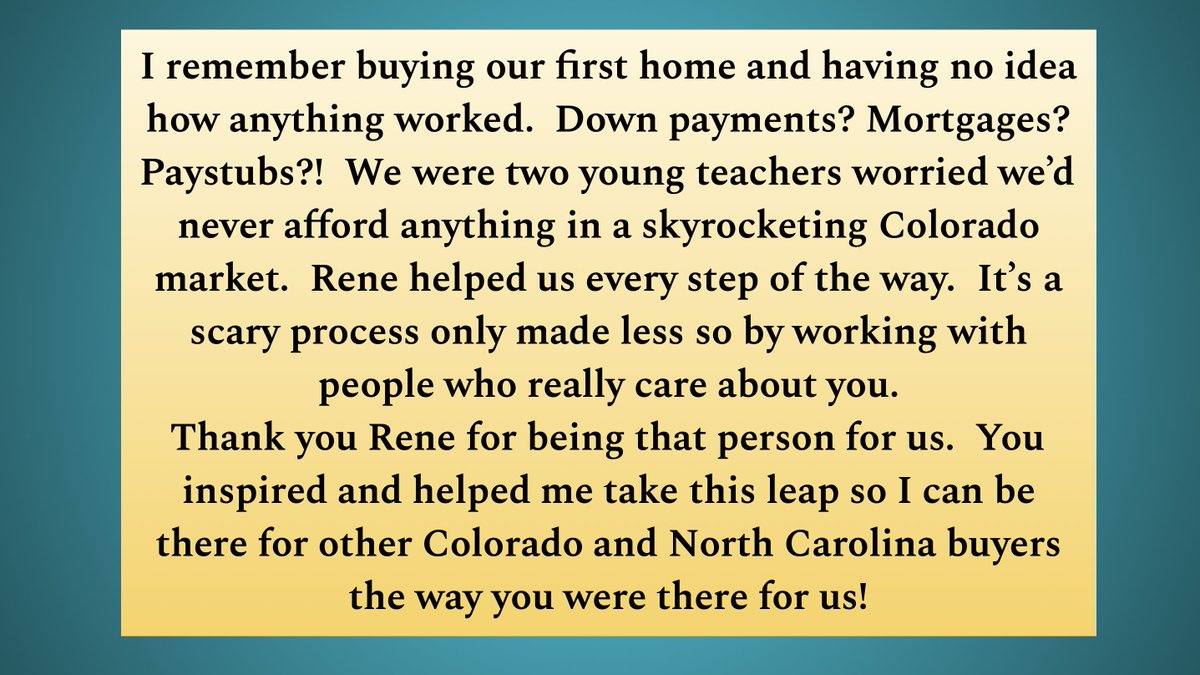 Officially Licensed in Colorado AND North Carolina! Let me know if I can help you realize your purchasing dreams like <a href="/renesheridan/">Rene Sheridan</a> did for us! #ThrowbackThursday #ThankfulThursday #edgehomefinance #NCmortgagebrokers #COmortgagebrokers #educators #teachers #thosewhoteach