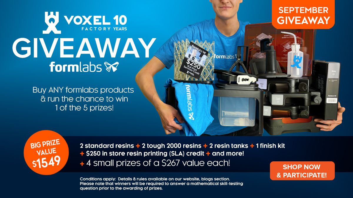 VoxelFactory's tweet image. GIVEAWAY ALERT🎉
5 PRIZES TO WIN!
Check out the overview of the prizes here ⬇️
voxelfactory.com/blogs/10th-ann…
#3dprinting #3dprinted #3dprinters #formlabs #giveaway