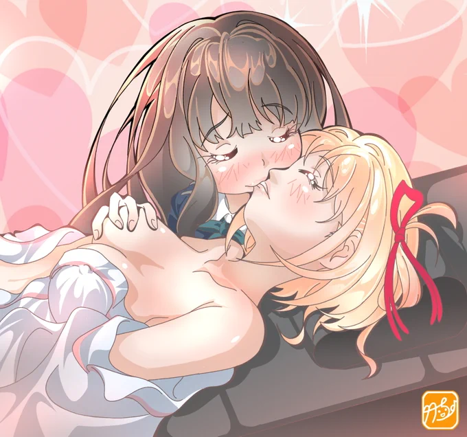 『リコリス・リコイル』第9話で、眠らされた千束ちゃんにお目覚めのキスをするたきなちゃんを、描きました～イチャイチャ((っ'ω`)('ω`⊂ ))#リコリコ #リコリス・リコイル #リコリコ好きと繋がりたい #lycoris_recoil #絵描きさんと繋がりたい #私の絵柄が好みって人にフォローされたい 