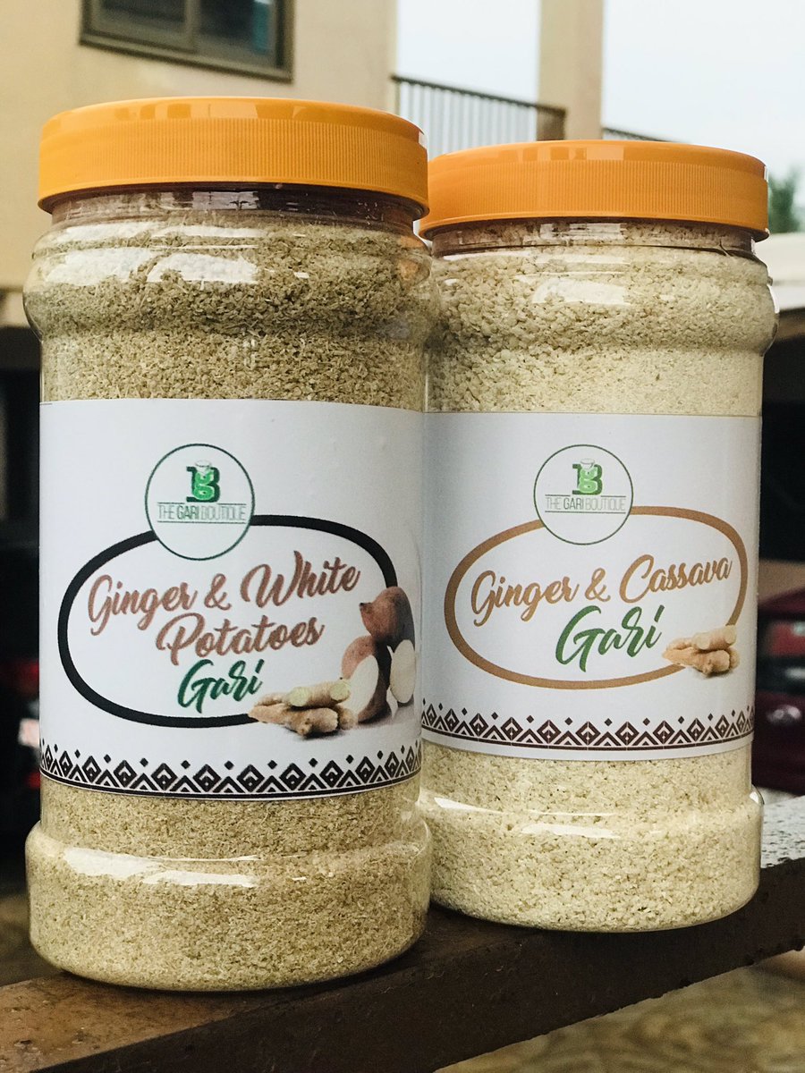thegariboutiqu's tweet photo. Which one would you choose?
Either ways if you are are ginger lover or you get heart burns when you eat Gari then this is for you?
🏷GHS 25.00
🚚Delivery available at a fee and pick up option is also available
#potatogari #thegariboutique #lowstarch #glutenfreefood https://t.co/egOdQ5GMfN