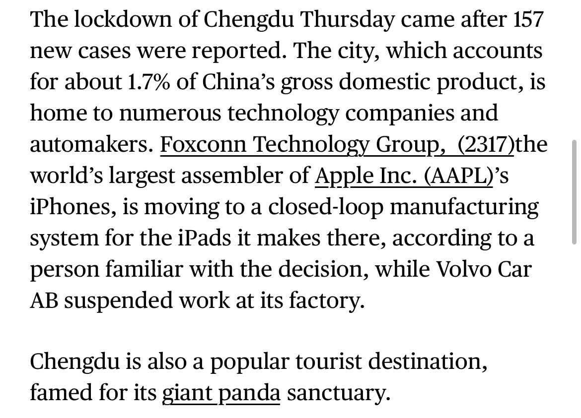 Zero-Covid policy continues to disrupt domestic activity (consumer spending, business investment, housing activity) while constraining global supply chains