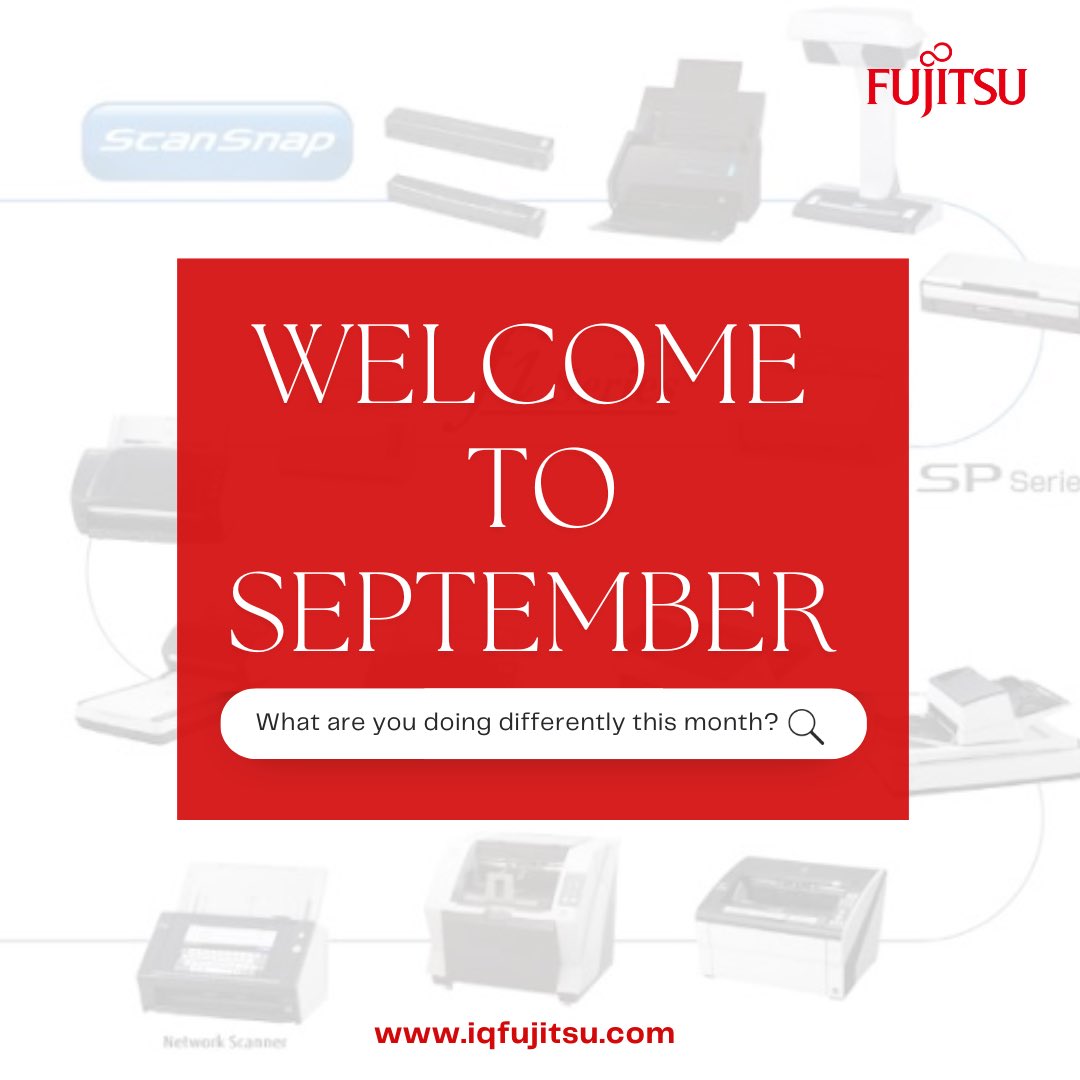 iqdistributions's tweet photo. Welcome to September! 

It is not enough to set new goals; ensure you put strategies in place to achieve these goals. Remember that achieving your goals is largely dependent on what you do today.

Fujitsu Africa 
Shaping Africa’s Tomorrow with You

#fujitsuafrica #HappyNewMonth https://t.co/E7WJJT32aF