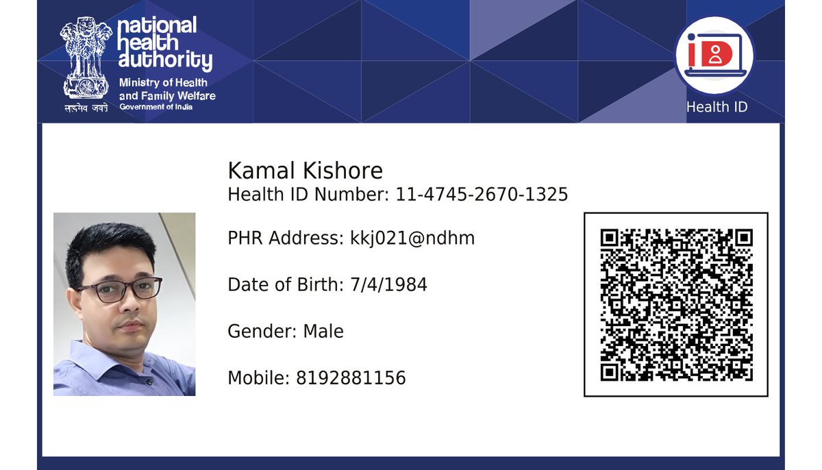 Kamaljuyal's tweet photo. #ABHAseParichay
You can create your Ayushman Bharat Health Account number online in 5 minutes.
All you need is  - your #Aadhaar number and the linked mobile number to receive OTP.
Create your #UniqueHealthIdentity today, visit: https://t.co/C9VE9McNUM @AyushmanNHA @rssharma3 https://t.co/qYT1Y6QPP8