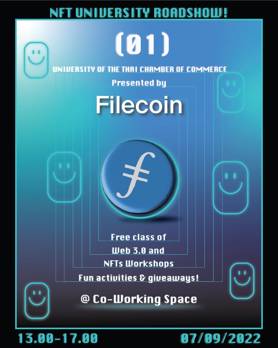 SpectreAgency6's tweet photo. What a great opportunity for Web 3 and NFTs enthusiasts. @filecoin is hosting the "Filecoin Thailand University Roadshow," bringing top speakers in the space to share their knowledge with anyone interested.

7th, Sep 2022,  1PM to 5PM GMT+7 at UTCC University. #FilecoinThailand https://t.co/XOiLU5iLa2