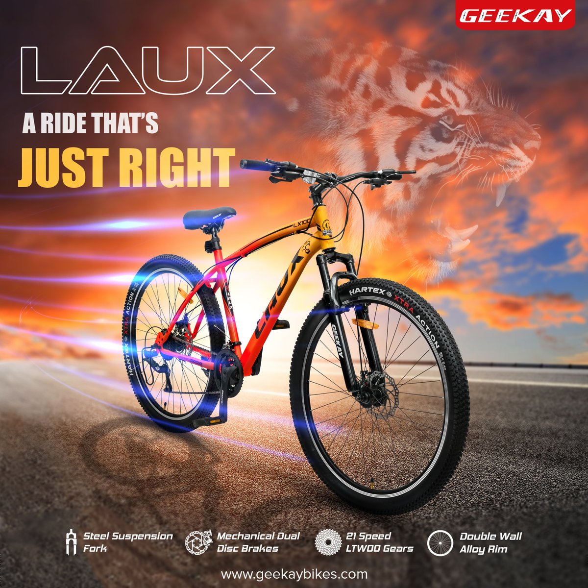 GeekayBikes's tweet photo. Laux ~ The Excellent Ride🔥
DM for more product & price details.
.
.
.
#excellent #laux #geekaylaux #excellentride #cycling #mountainbike #mtb #lovebiking #newlaunch #newarrivals #trending #NewLaunch #rightride #bicycle #mtb #mtblove #gearedmtb #postoftheday #geekay #geekaybikes https://t.co/uuzMr4i40B