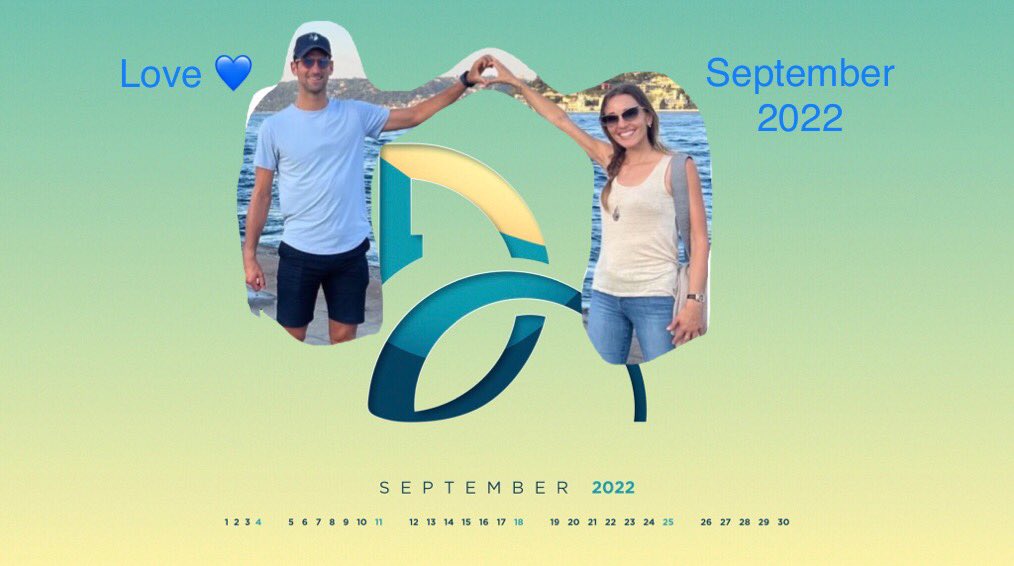 DjokovicUk's tweet photo. Novak’s September calendar…with my edit including both Novak and Jelena. Please feel free to use my edit 💙
#NoleFam #SeptemberCalendar https://t.co/H8f4OzN9lM