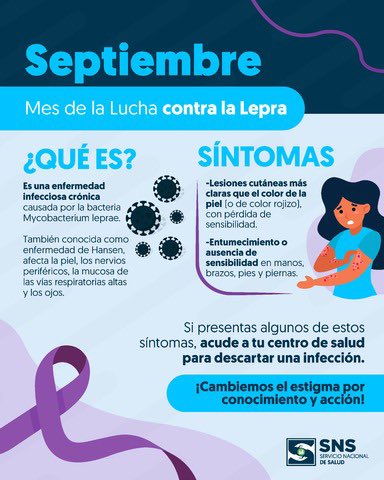 dr_Feliz1's tweet photo. 🤔¿Sabías que septiembre es el Mes de la Lucha contra la Lepra en República Dominicana?

✅ Esta conmemoración da visibilidad a los esfuerzos para erradicar de forma definitiva esta enfermedad de la piel.

#SNSRD
#MesDeLaLuchaContraLaLepra https://t.co/jz1SRWs7Xy