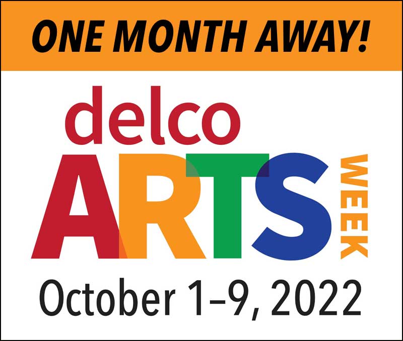 Delco Arts Week is almost here! Mark your calendars for October 1-9, 2022. The celebration of the arts features performing, visual, and creative arts in #Delco. Check out all the events and start planning your week of fun! bit.ly/3edE1FH #delcoartsweek #delcoarts