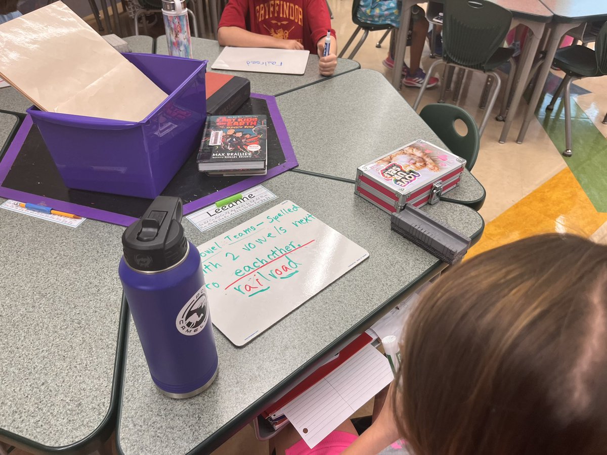 Teaching syllable types helps students to decode and encode multi-syllabic words more accurately and fluently. Mrs. Greenwood engaged her learners by introducing vowel teams today! #STR #SVR <a href="/LasLomas_Lions/">@LasLomas_Lions</a> <a href="/ReadingNEISD/">NEISD Reading Academies</a> <a href="/tickled2teach/">Tami Greenwood</a>