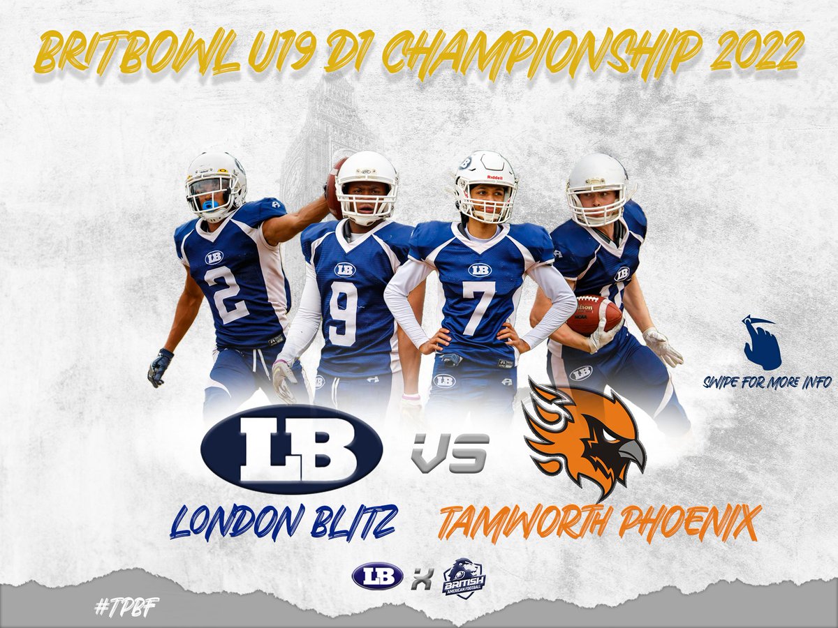 LondonBlitz's tweet photo. Our under-19s have made the big stage!

This coming Saturday 12 noon, 3rd September, they will be competing to bring home their 8th national title at the Britbowl U19 D1 Championship.

Get down and show your support!

New River Stadium
White Hart Lane
Wood Green
London
N22 5QW https://t.co/erOcjR3hkL