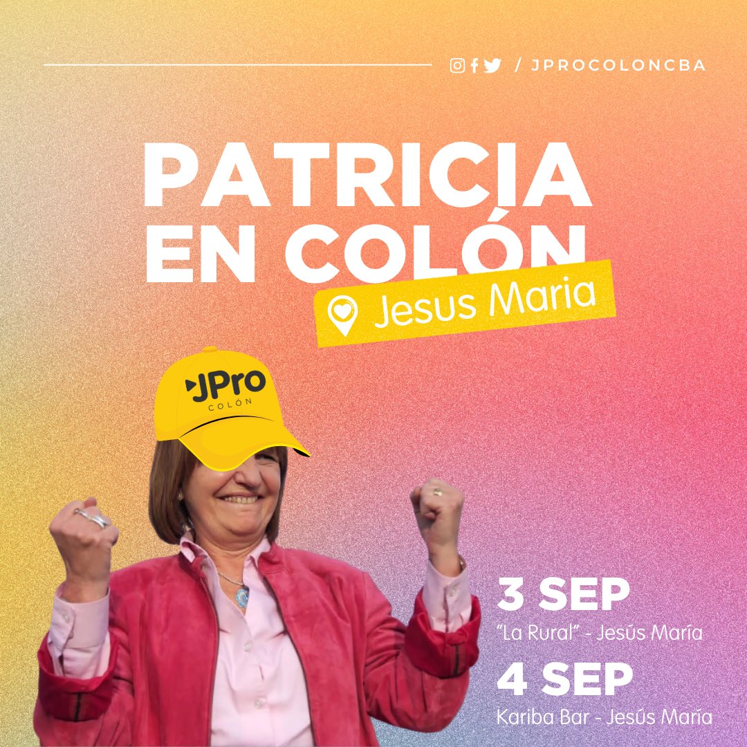 jprocoloncba's tweet photo. ¡Pato visita el departamento, y vos podes ser parte!

👀Seguí leyendo 🧵y enterate como acompañar a Patricia en su recorrido por Jesús María👇🏻

📲Si tenés alguna duda, dejala en un comentario o escribinos al privado.

#ConLaFuerzaDelCambio #PatoEnColon https://t.co/djxoCLfmTA