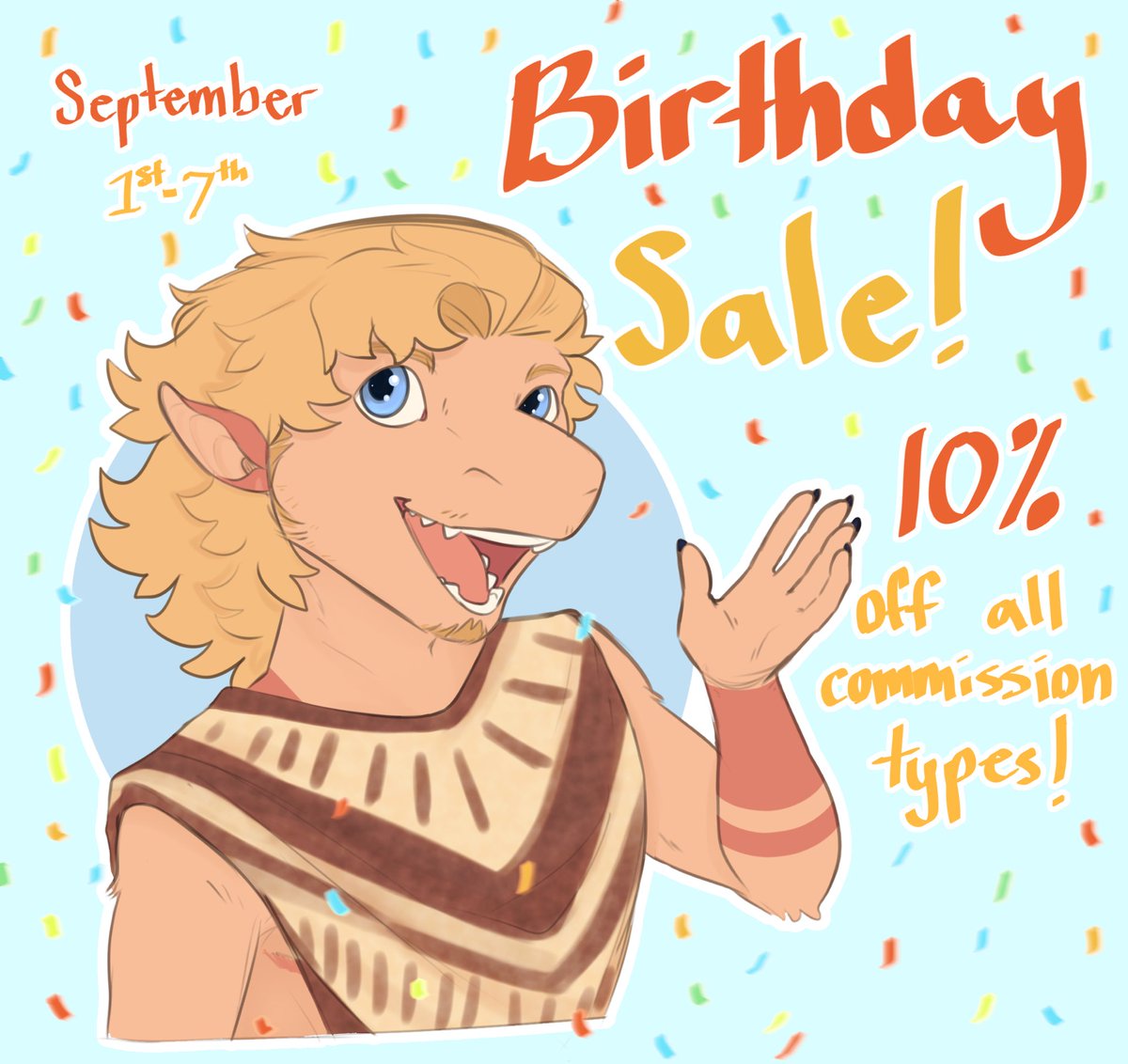 KingofGermz's tweet photo. Posting again! It’s my birthday and all my commissions are 10% off! https://t.co/MMb9inmWk9