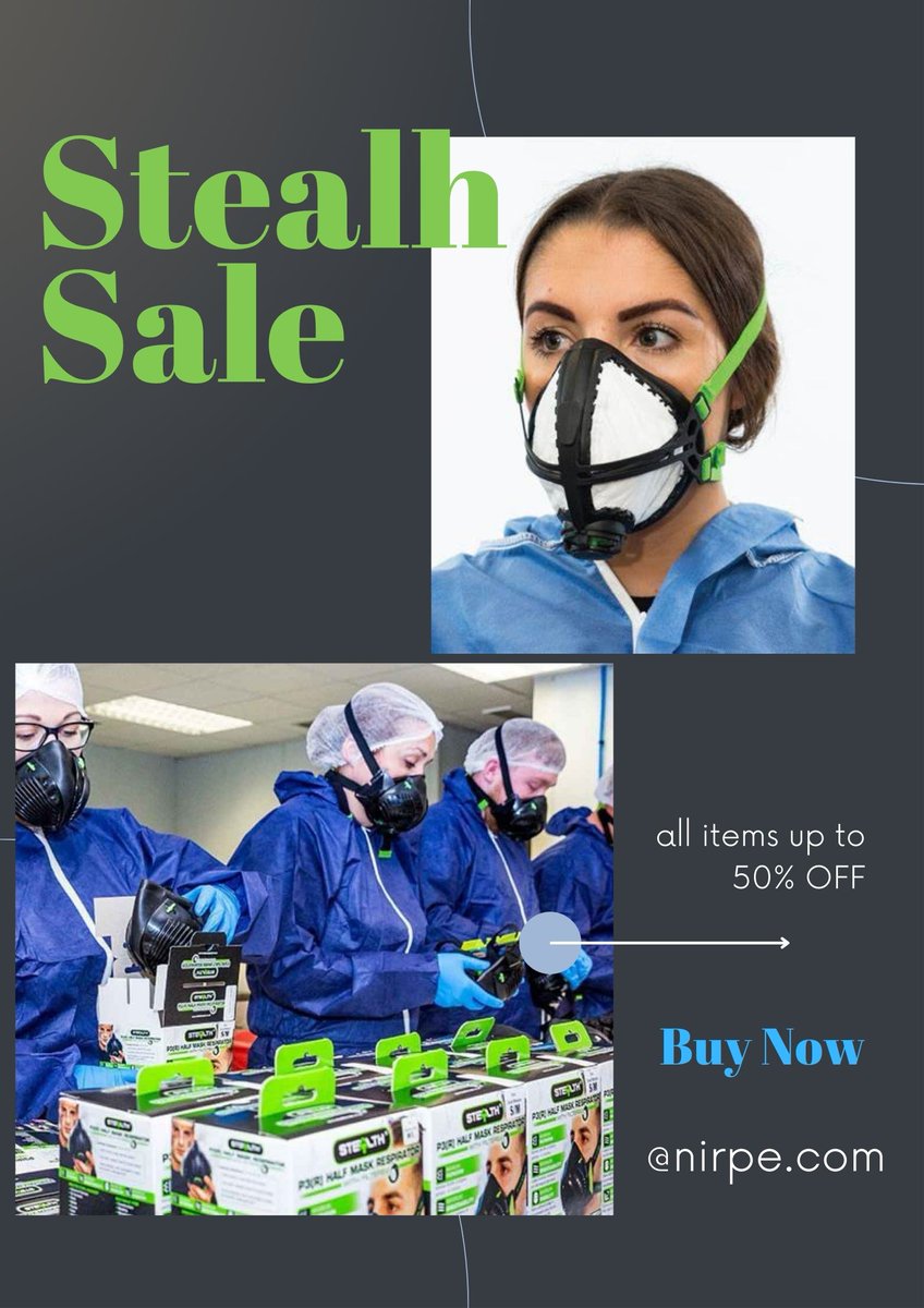 ppe_ni's tweet photo. Our Stealth September Sale😊
Great reductions on Stealth FFP3 Half Mask, Stealth P3 Half Mask Carry Case, Pro Lite FFP3 Disposable Masks
Buy Now: 💻😍@nirpe.com
#Stealth #sale #September #webshop #limitedstock https://t.co/WDYyboZ6bg
