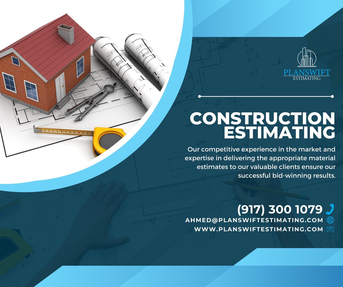 PlanSEstimating's tweet image. Our competitive experience in the market and expertise in delivering the appropriate material estimates to our valuable clients ensure our successful bid-winning results.
ahmed@planswiftestimating.com
+1 917 300 1079
.
.
.
#ukconstruction #infrastructures #refurbishment #roofer