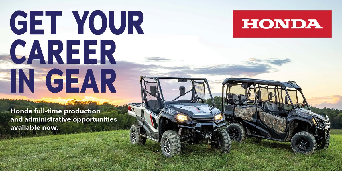 HondaInSC's tweet photo. There are full-time career opportunities available now at Honda, and South Carolina Manufacturing wants you! We have openings in new model, quality, repair, weld and more. Apply today and #BringtheFuture ➡️ https://t.co/YbfuDkTIKf https://t.co/L4w8cAyotN