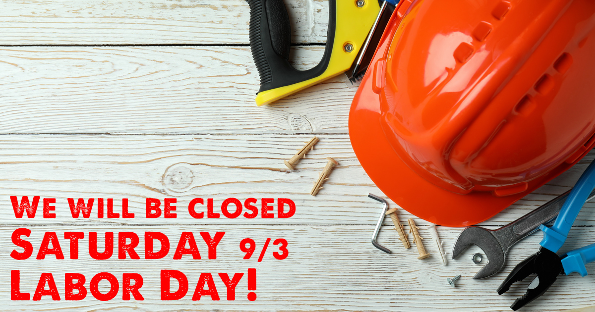 YESCO Electrical Supply will be closed Sat. 9/3 and Mon. 9/5, so get your Electrical Supply needs before the weekend so you can finish those long weekend projects!

Please visit yeselectric.com to place your order today!