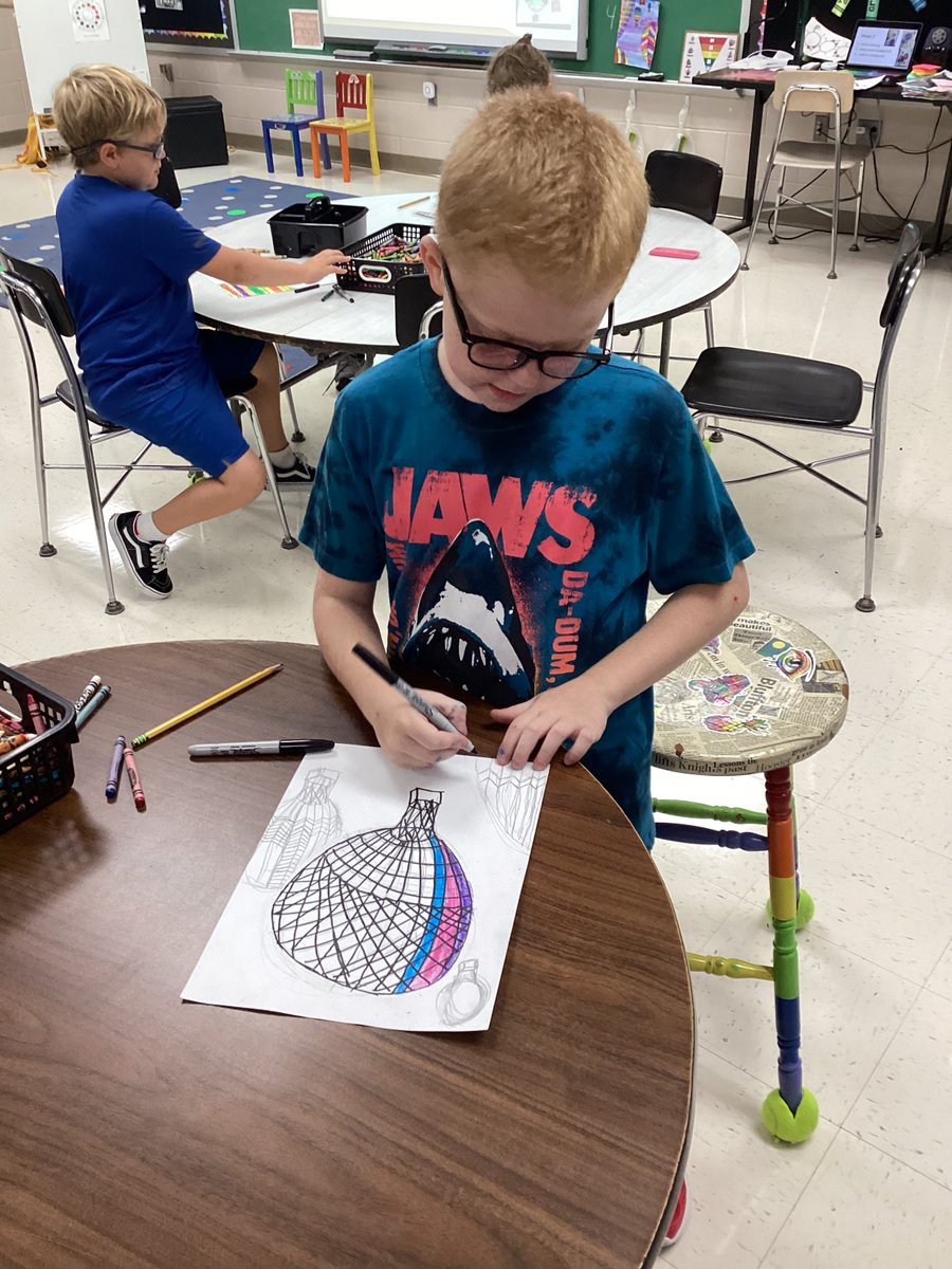MrsKrinn's tweet photo. 4th grade is flying into art with perspective drawings and watercolor hot air balloons. #BHESart https://t.co/gxDyUswPd9