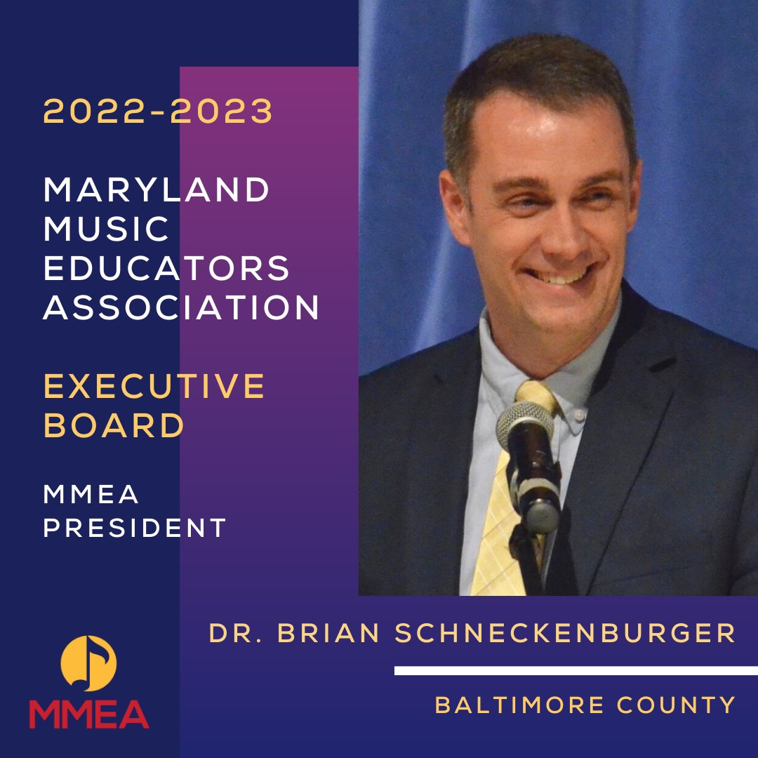 marylandmued's tweet photo. It’s time for Board Member Highlights! Today we highlight the MMEA President, Dr. Brian Schneckenburger!
 
Learn more about the MMEA Board: https://t.co/7p81c0ARpF 
 
#MdMEA #MDArtsUnite https://t.co/hoCwRtZ7H9