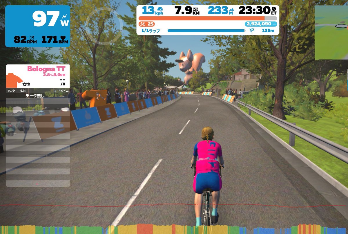 8キロで236m登るやつ～
登りはじめるのはラスト2キロから～
１度経験済みですので無知な私ではないのです😤😏