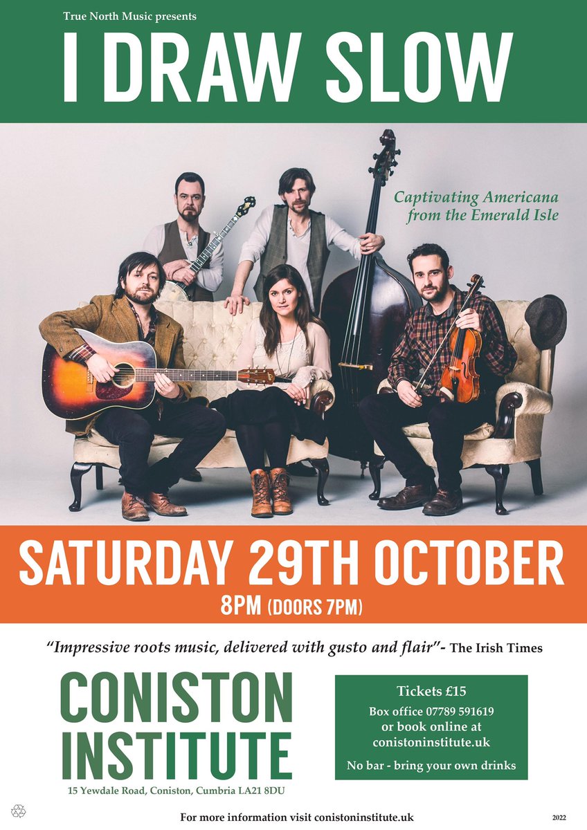 Next gig at The Coniston Institute - 29th October 2022, they are not to be missed! 

For more info and tickets visit:

conistoninstitute.uk/whats-on/
