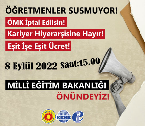 egitimsen's tweet photo. #ogretmenlersusmayacak
🔴ÖMK İptal Edilsin!
🔴Kariyer Hiyerarşisine Hayır!
🔴Eşit İşe Eşit Ücret!
🗓️8 Eylül 2022 Saat 15.00'de Milli Eğitim Bakanlığı önündeyiz. https://t.co/RkMTuMtjrF