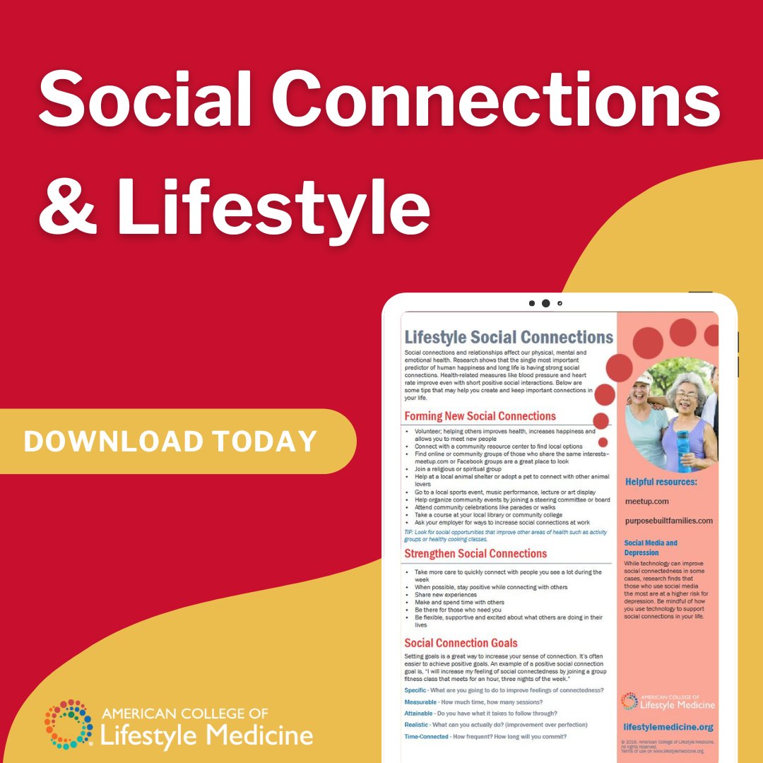 ACLifeMed's tweet photo. Did you know that health-related measures like blood pressure and heart rate improve even with short positive social interactions?

Learn more about the benefits of #socialconnection via this free, downloadable resource: https://t.co/kM2szYVDow. #gotmysix https://t.co/MXWO3PLa1T