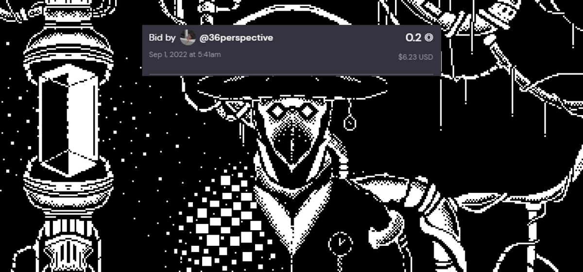 Thank you very much. For the first bid by Mr.36perspective, I'm very glad you like my work.

Current bidding: 0.20 SOL
Auction ends  8 hr.

#SolanaNFT #formfunction  #SolanaNFT #SOL