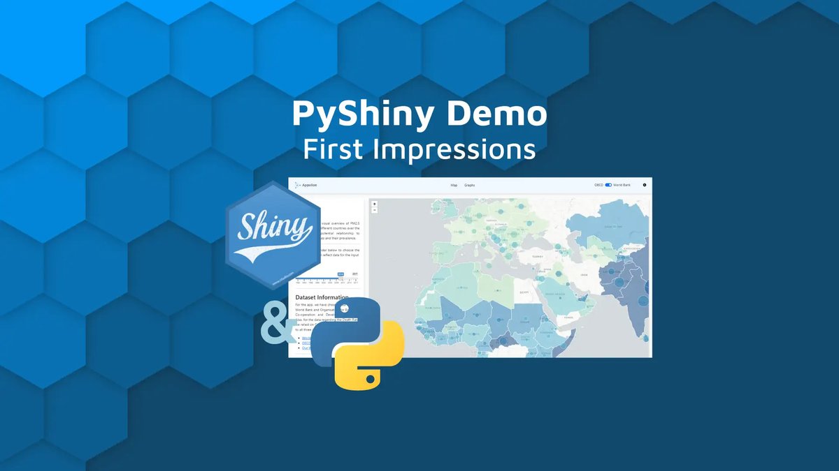 appsilon's tweet image. 📊 Appsilon #RShiny Developers and Engineers recently tested #PyShiny with a demo. Conclusion? It may be in alpha, but it's shaping up to be a great tool for Python and Shiny fans! Check our blog to see what other thoughts Pavel has on #Shiny for #Python! appsilon.com/pyshiny-demo/?…