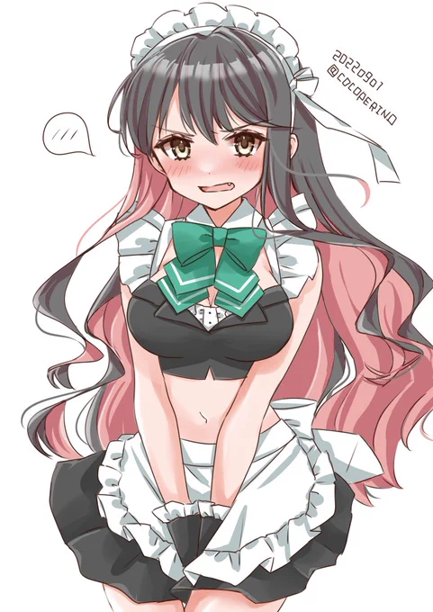 長波サマ残暑のサービスショット#艦これ版深夜の真剣お絵描き60分一本勝負 #艦これ版真剣お絵描き60分一本勝負_20220901 